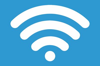A Wireless Symbol On A Blue Background 