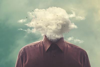 Man With Head In The Cloud