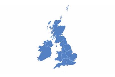 Blue Outline Of The United Kingdom 