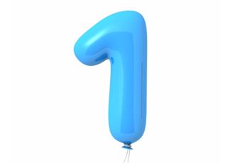 A Blue Balloon In The Shape Of A Number 1